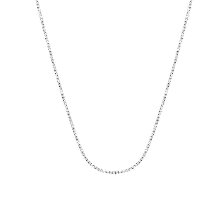 Perfect Serve 18K White Gold Tennis Necklace w. Diamonds