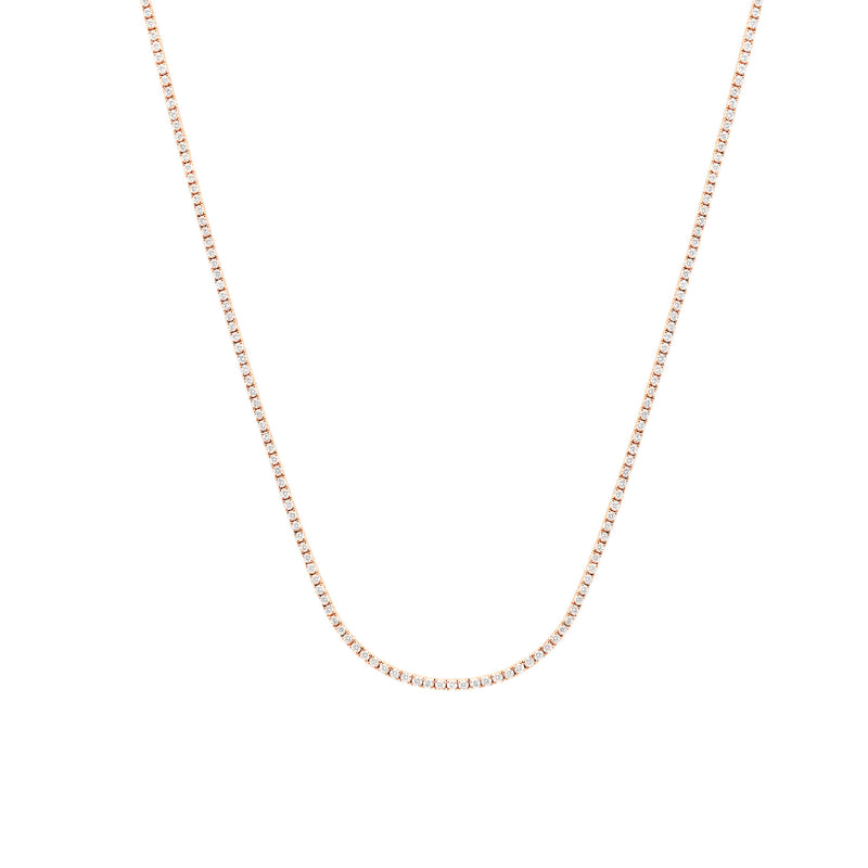 Perfect Serve 18K Gold Tennis Necklace w. Diamonds