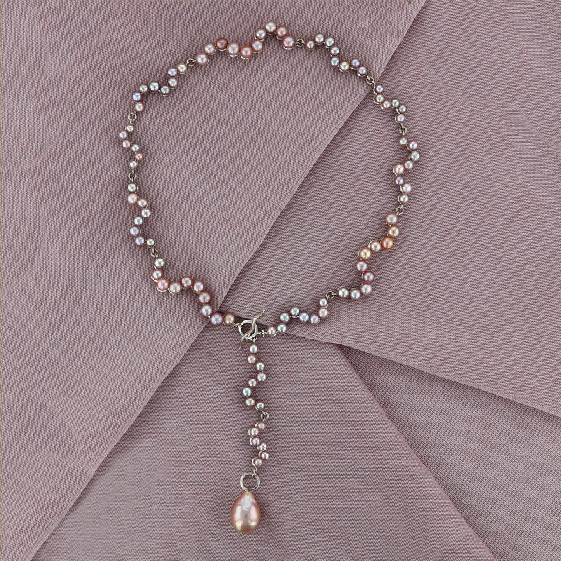 Multi Function Halskette aus Silber I Perlen