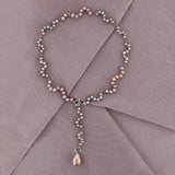 Multi Function Silver Necklace w. Pearls