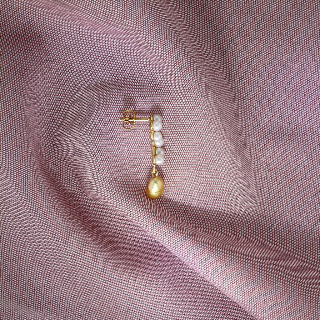 Small/Medium 9K Gold Earring w. Pearls