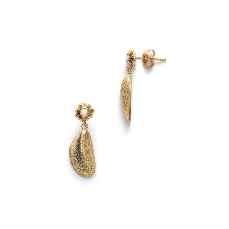 Petit Moules Gold Plated Earrings w. Opal