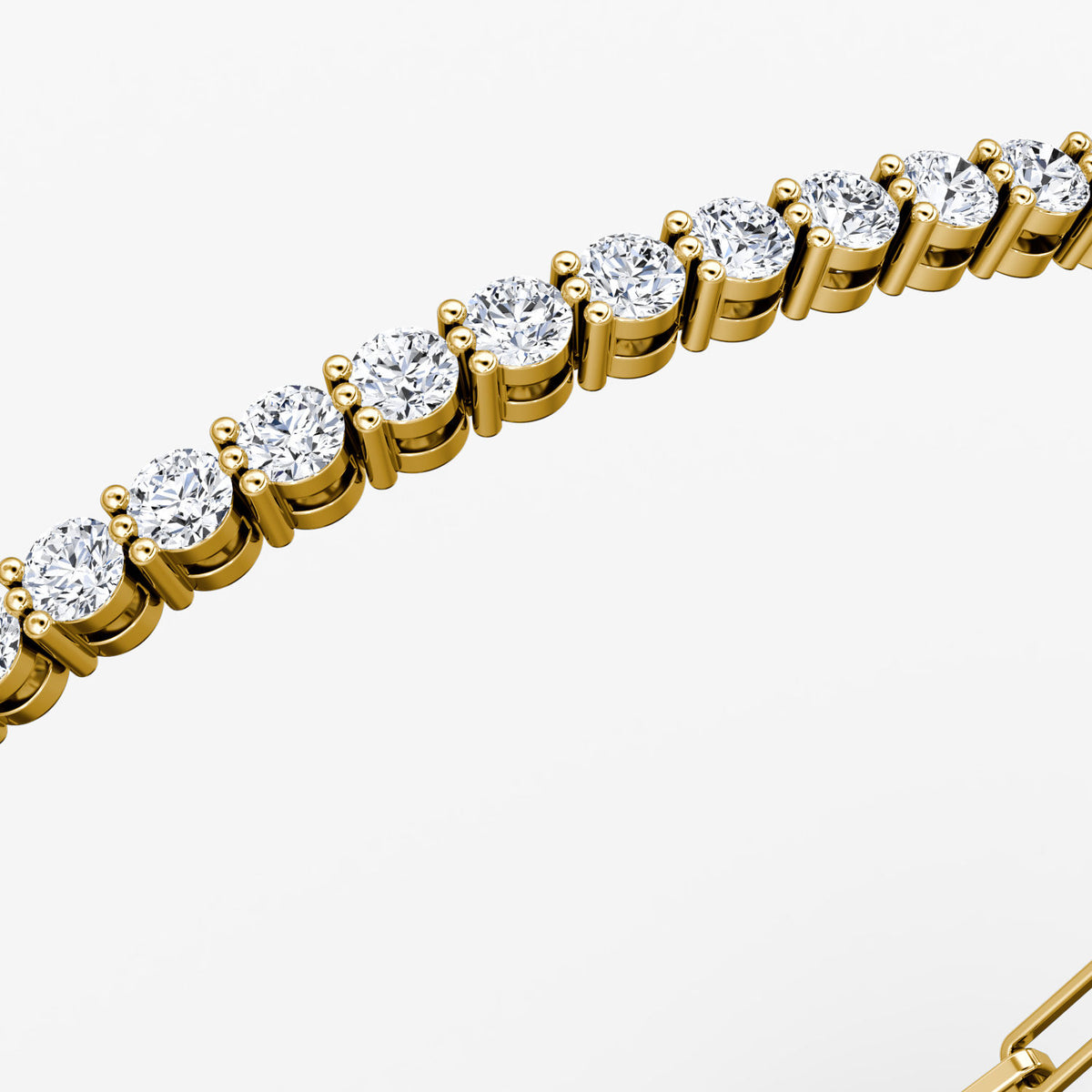 Paperclip Petite 14K Gold Tennis Bracelet w. Lab-Grown Diamonds