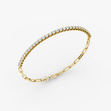 Paperclip Petite 14K Guld Tennis Armbånd m. Lab-Grown Diamanter