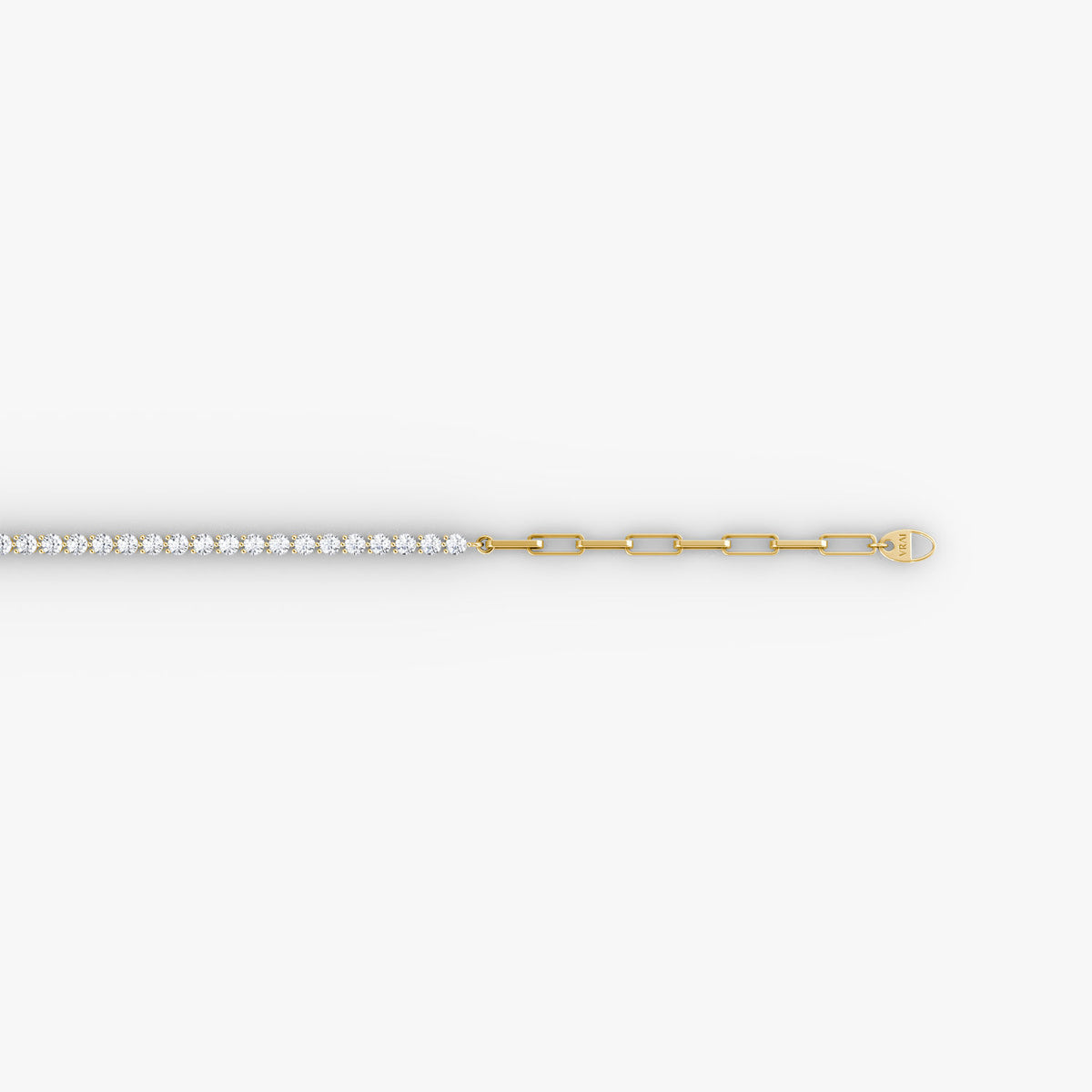 Paperclip Petite 14K Gold Tennis Bracelet w. Lab-Grown Diamonds
