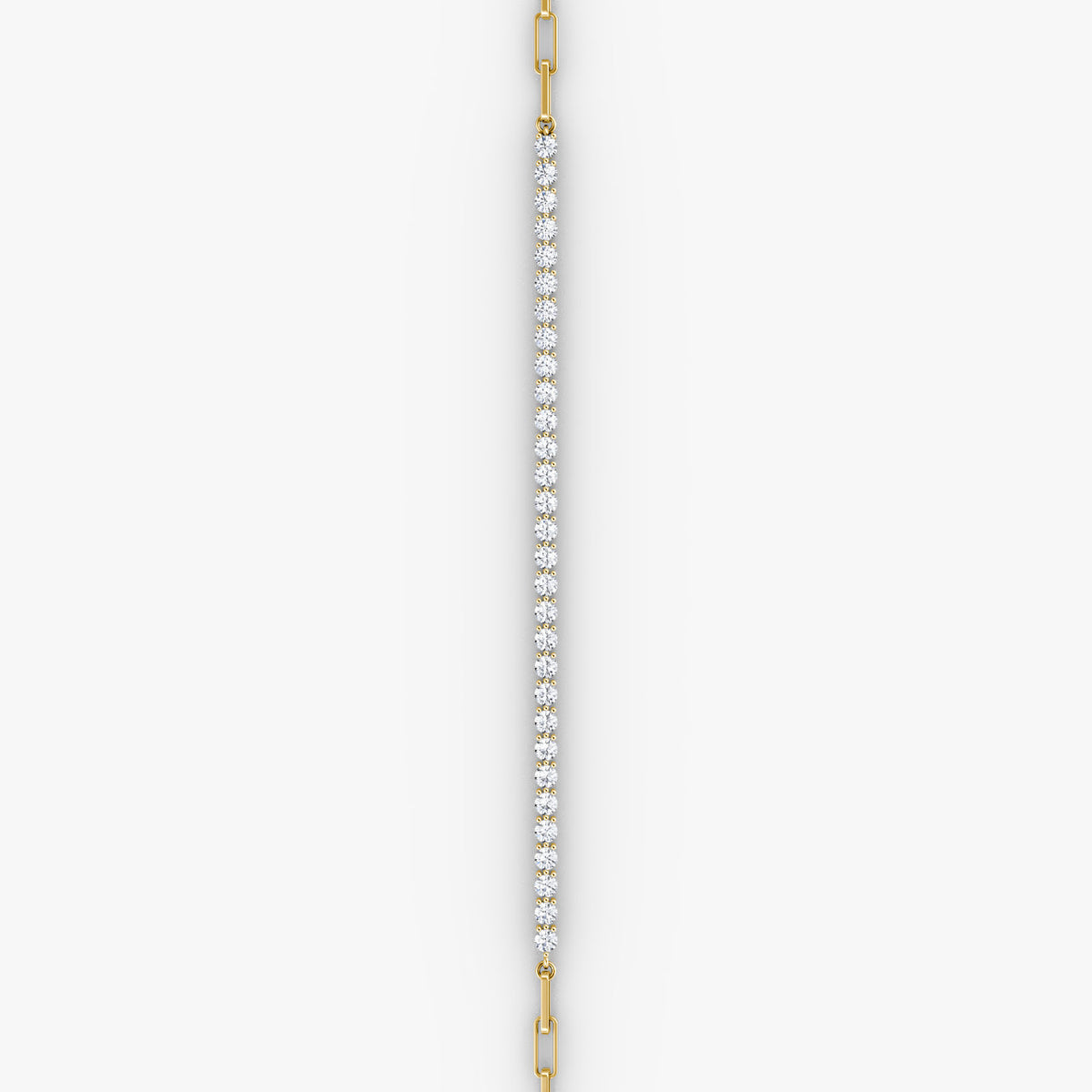 Paperclip Petite 14K Gold Tennis Bracelet w. Lab-Grown Diamonds