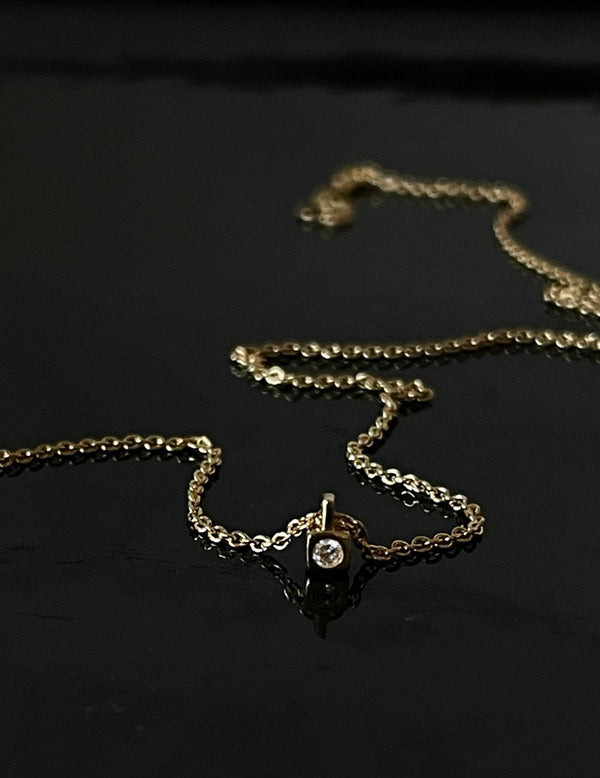 Petit no.1 14K Gold Necklace w. Diamond