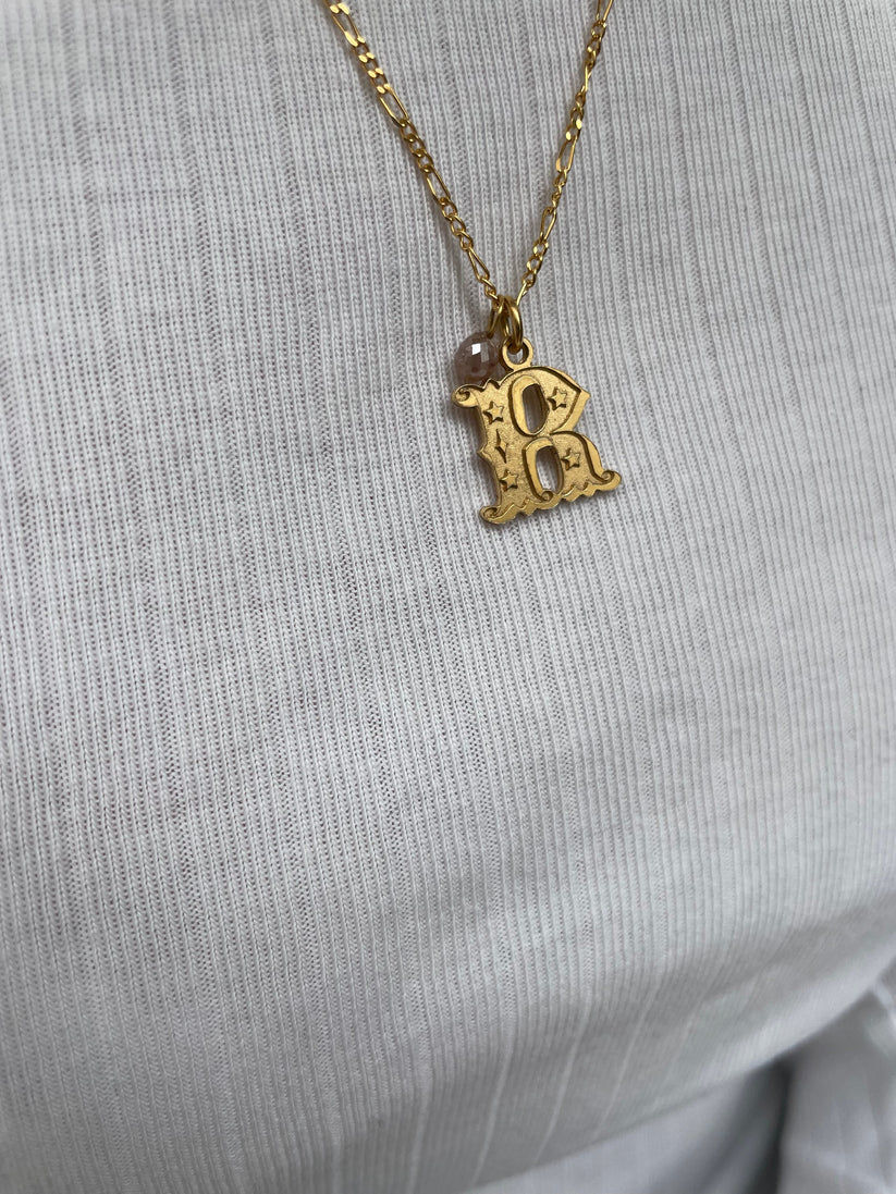 Circus Letter R Gold Plated Necklace