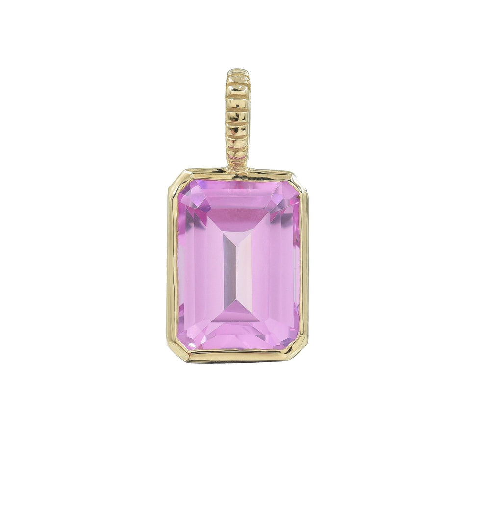Jollie Detachable 14K Gold Pendant w. Pink Topaz