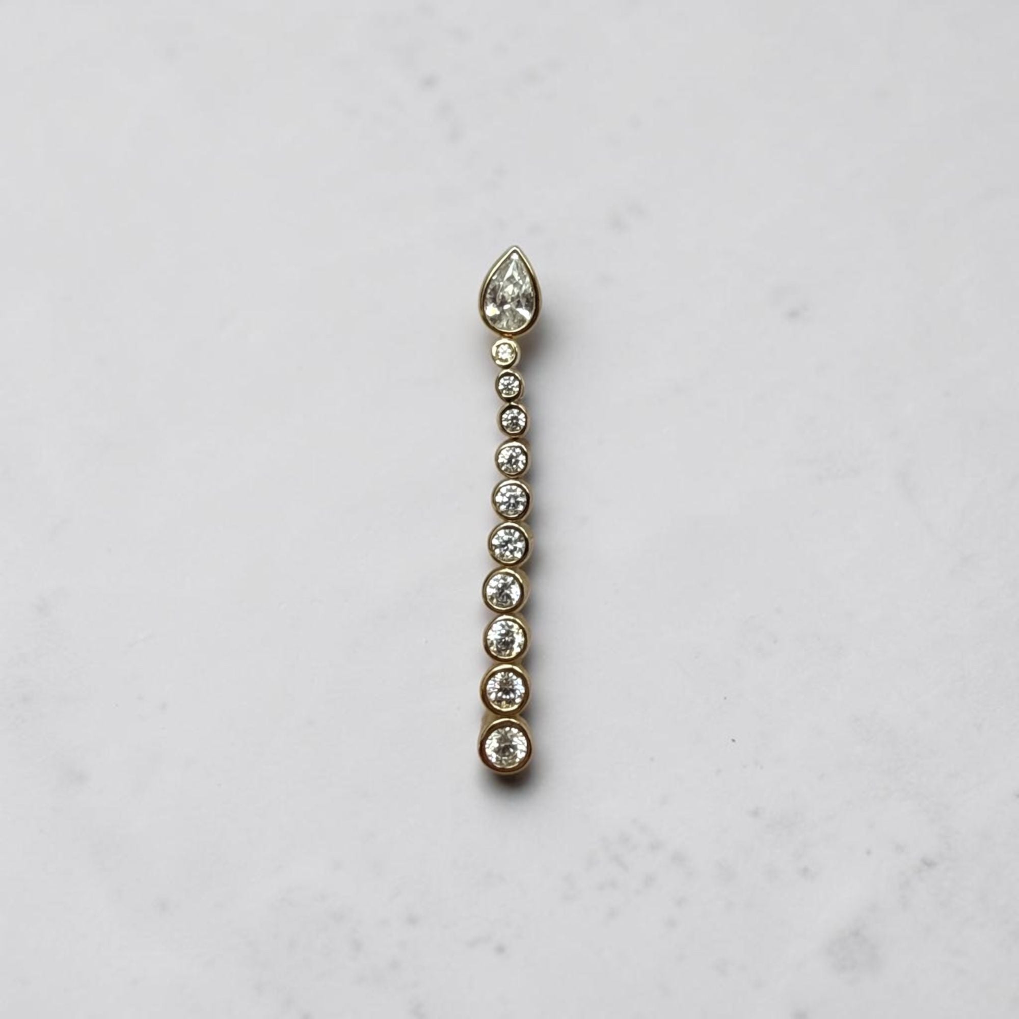 Poise Cascade 14K Gold Medium Earrings w. Lab-Grown Diamonds