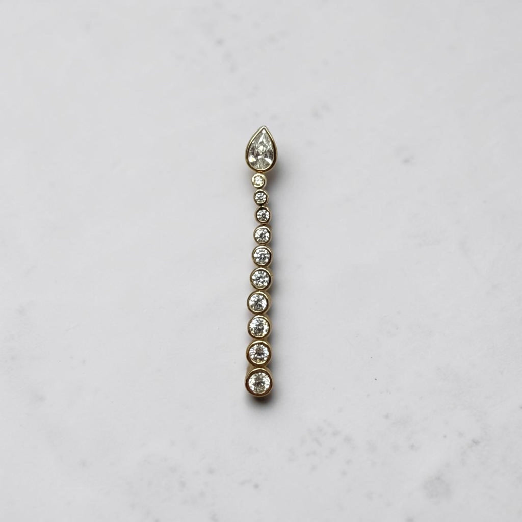 Poise Cascade 14K Gold Medium Earrings w. Lab-Grown Diamonds