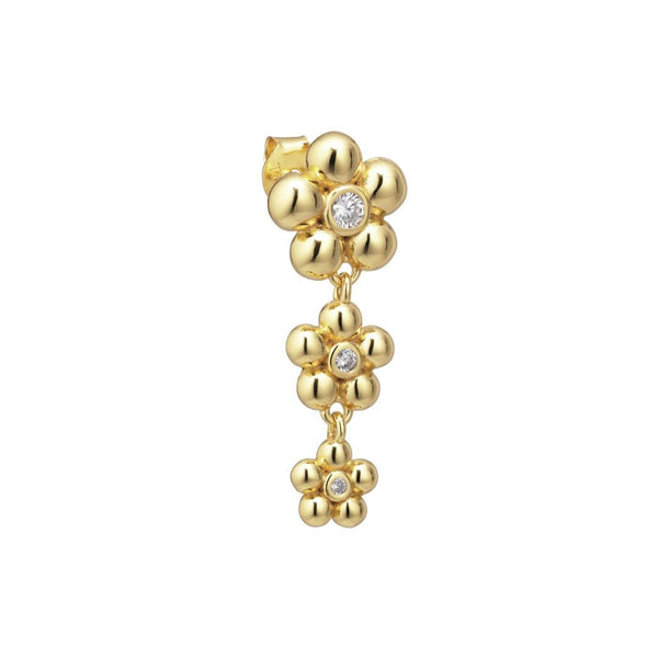Polly 18K Gold Plated Stud w. Zirconias