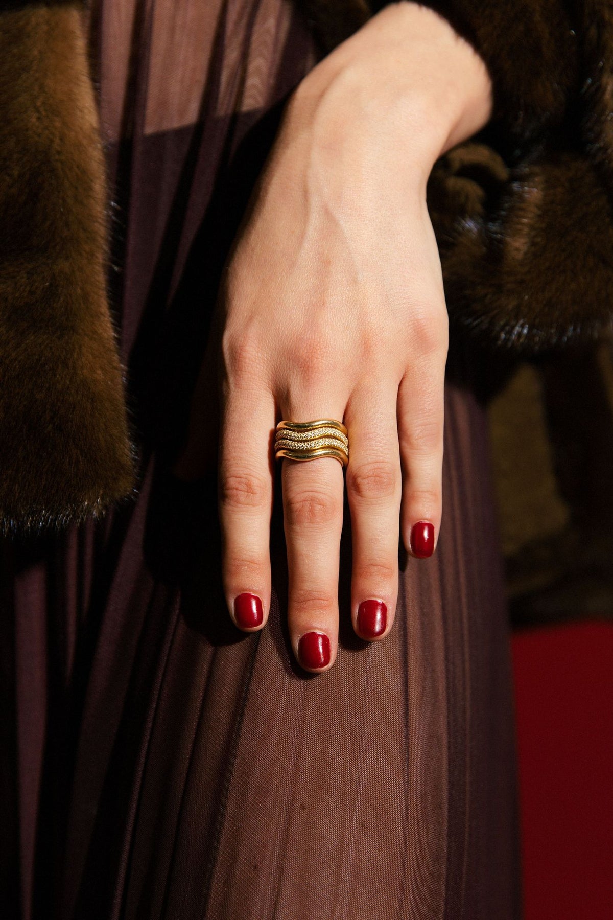 Pave Popie 14K Gold Ring w. Diamonds