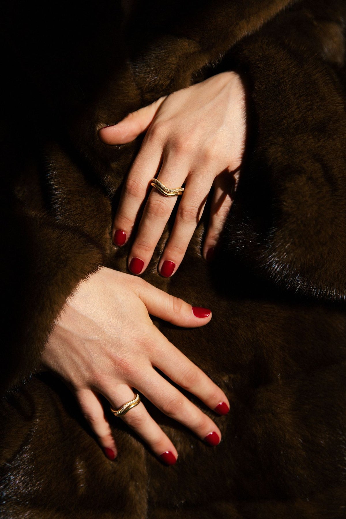 Pave Popie 14K Gold Ring w. Diamonds