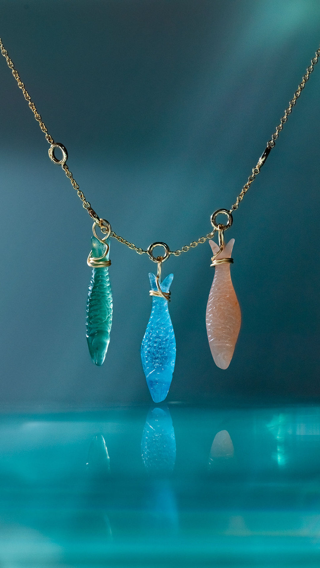 Junger Fisch 40 Collier 18k Gold Halskette