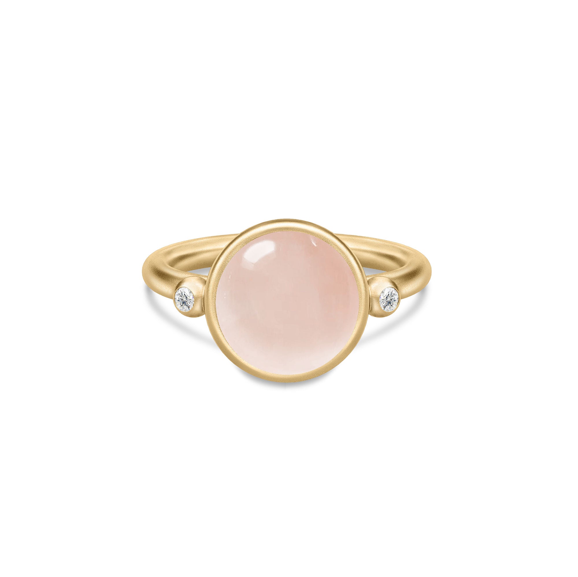 Prime Gold Plated Ring w. Milky Rose Zirconia & Crystal