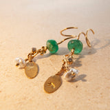 Spiral Seafire 18K & 22K Guld Ørering m. Perle, Smaragd & Diamant