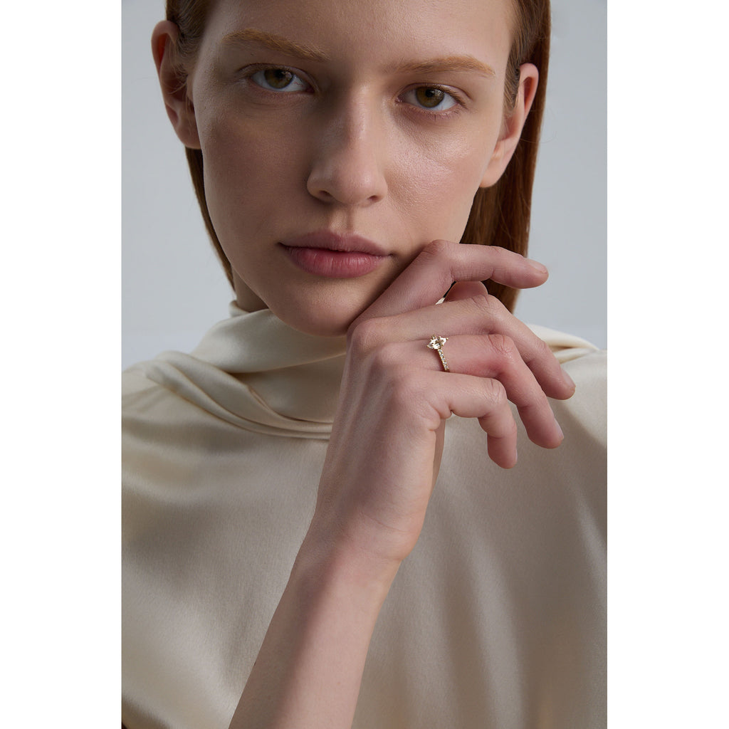 Promise 18K Gold Ring N°33 w. Diamonds