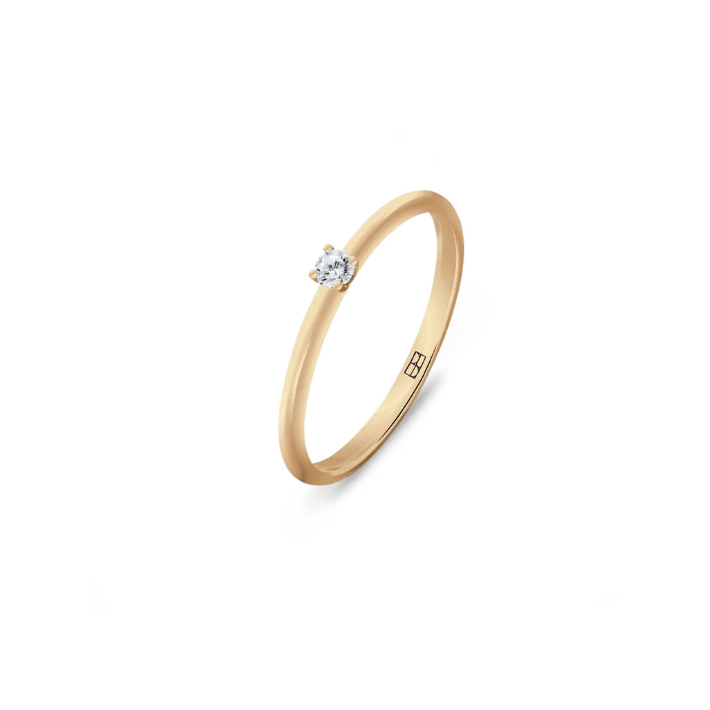 Promise 18K Gold Ring N°35 w. Diamond