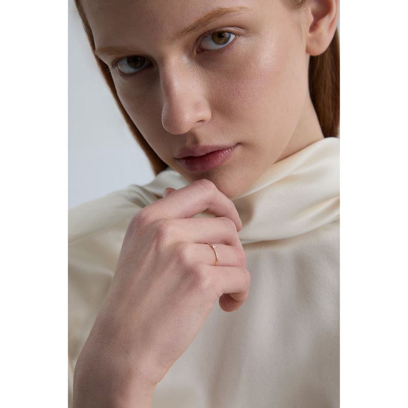 Promise 18K Gold Ring N°35 w. Diamond