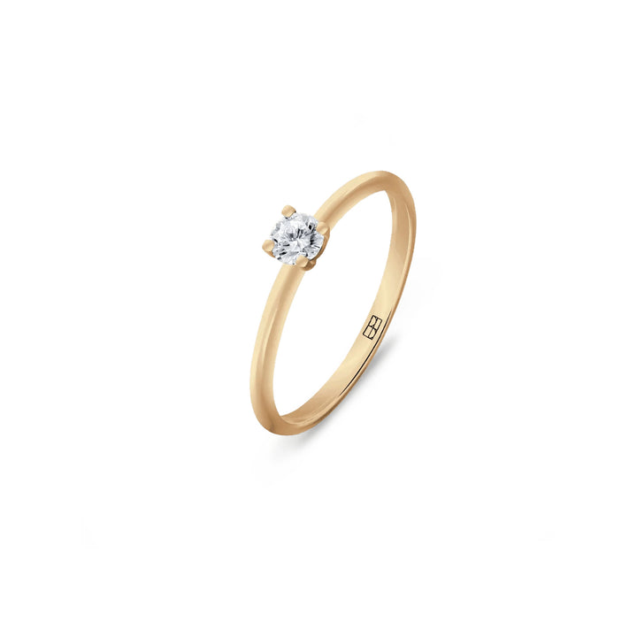 Promise 18K Gold Ring N°37 w. Diamond