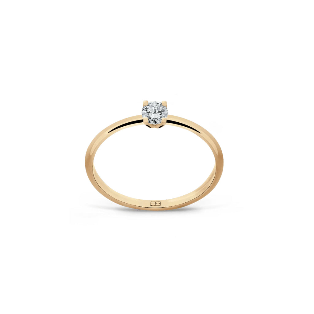 Promise 18K Gold Ring N°38 w. Diamond