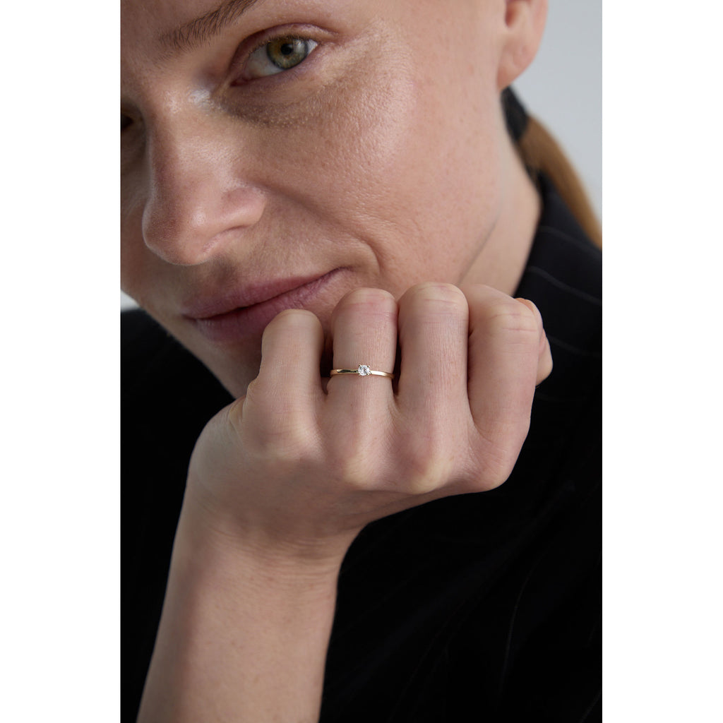 Promise 18K Gold Ring N°39 w. Diamond