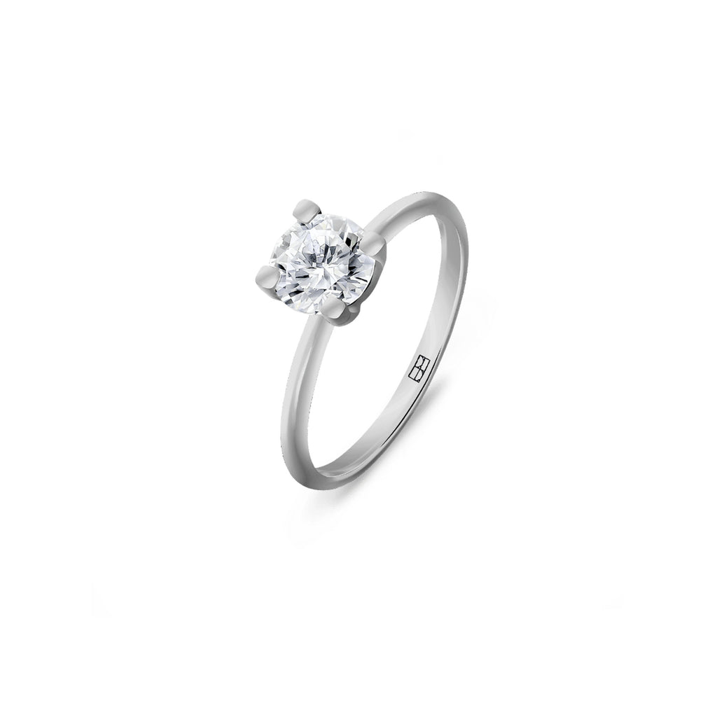 Promise 18K White Gold Ring N°5 w. Diamond