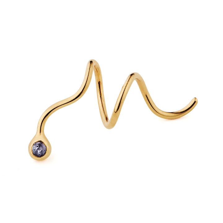 Puakai Gold Plated Earring w. Sapphire