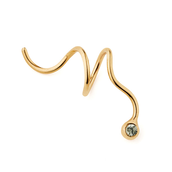 Puakai Gold Plated Earring w. Sapphire