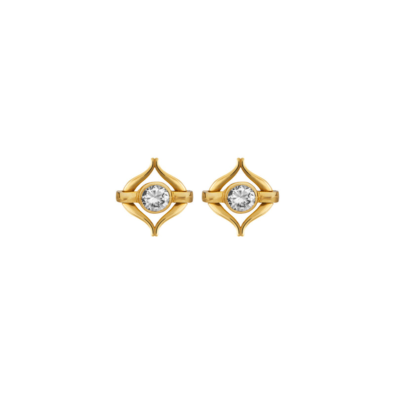 Eboris Link 18k Guld Ørering m. Lab-Grown Diamant
