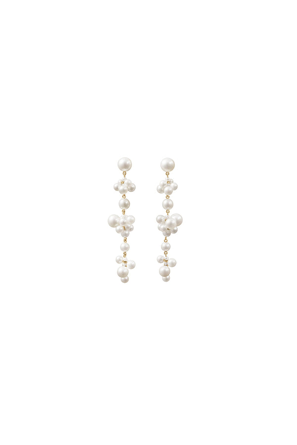 Celli Longue 14K Gold Earrings w. Pearl
