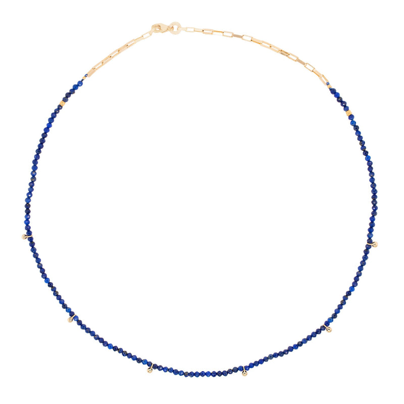 Gold Plated Necklace w. Lapis