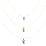 Alphabet 18K Gold, Rosegold or Whitegold Inital Q Pendant w. Solitaire Lab-Grown Diamond