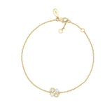 Quartet 14K Gold Bracelet w. Diamonds
