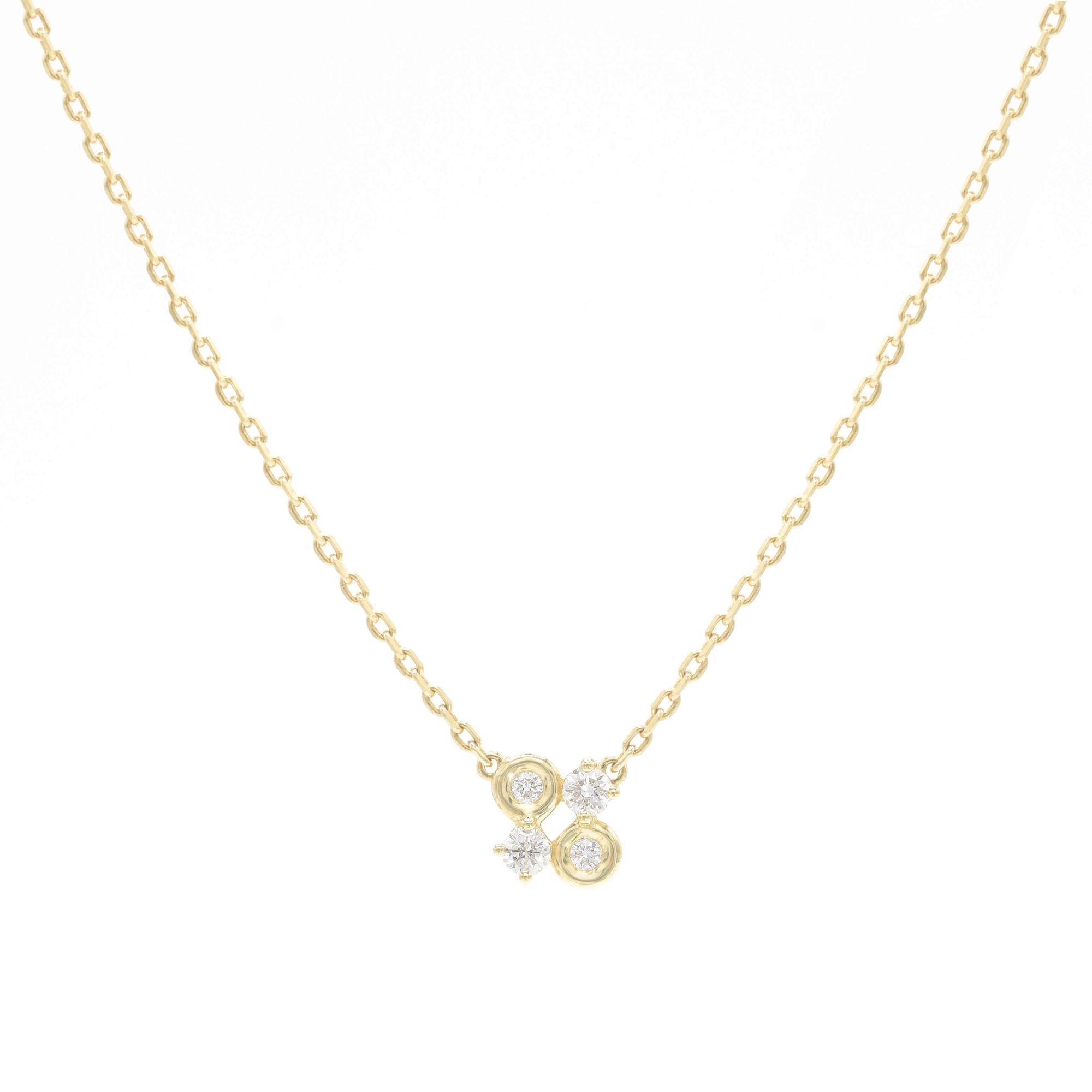 Quartet 14K Gold Necklace w. Diamonds