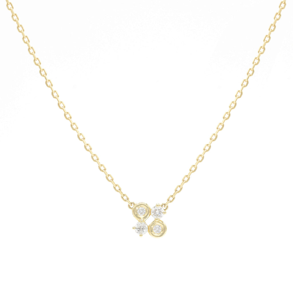 Quartet 14K Gold Necklace w. Diamonds