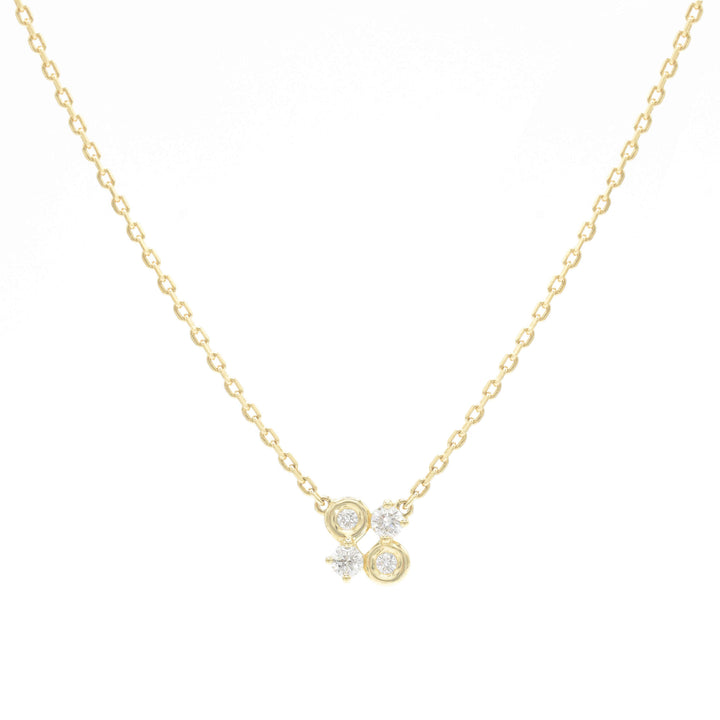 Quartet 14K Gold Necklace w. Diamonds