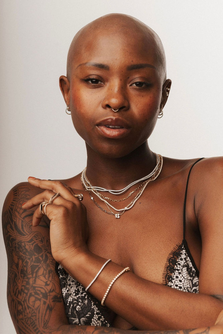 Quartet 14K Gold Necklace w. Diamonds