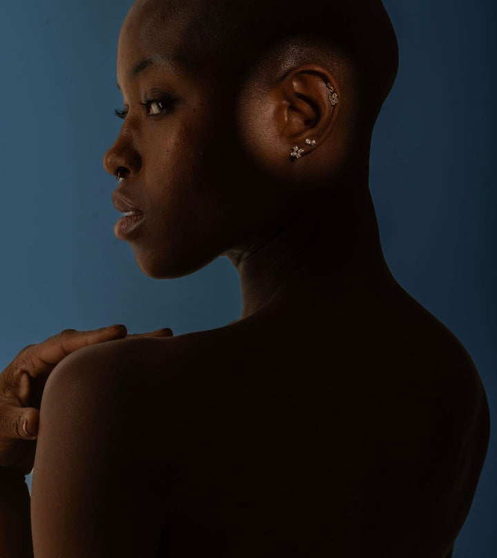 Quartet 14K Gold Studs w. Diamonds