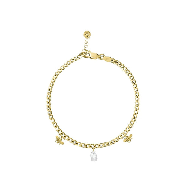 Queen Bee Gold Plated Necklace w. Pearl
