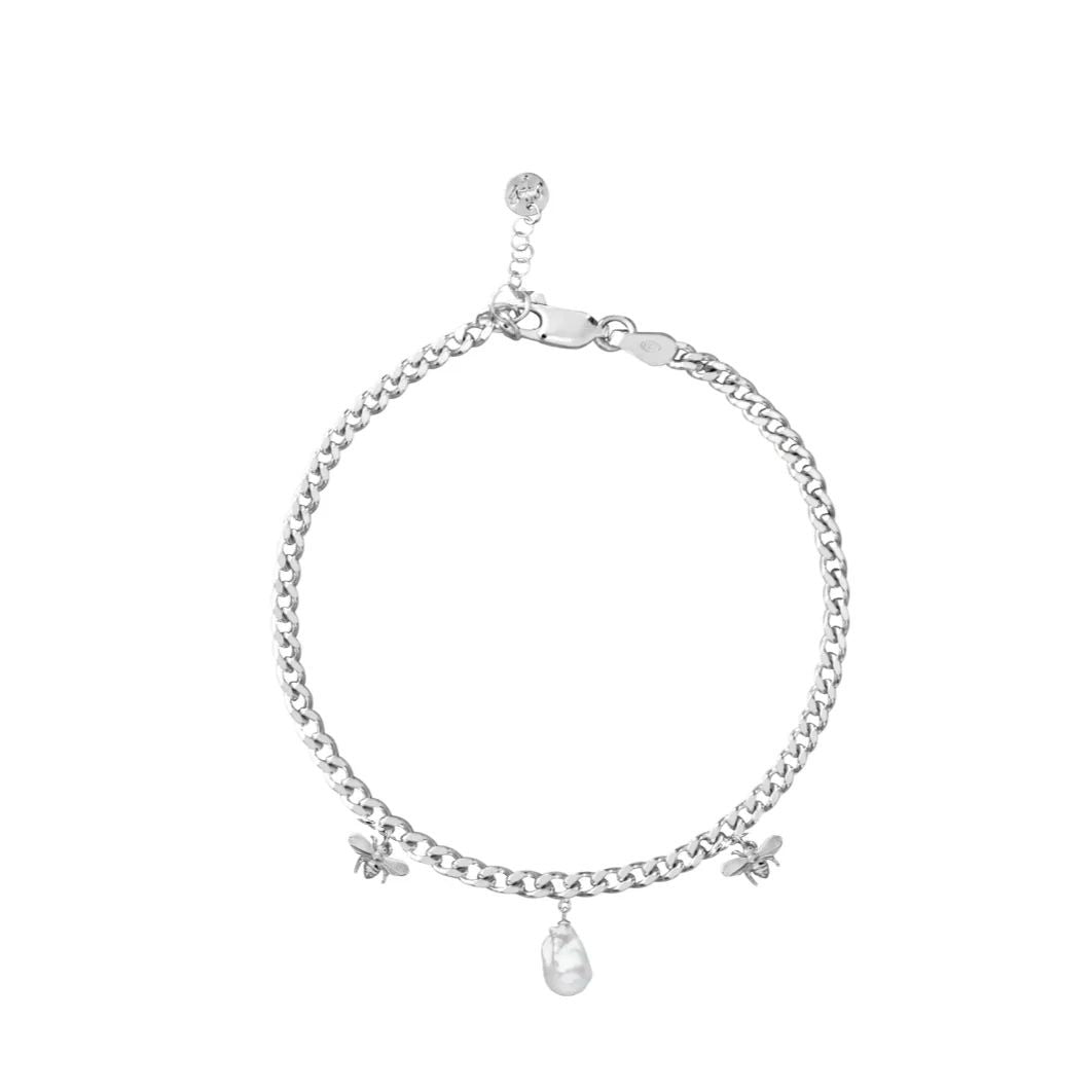 Queen Bee Silver Necklace w. Pearl