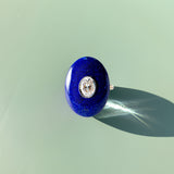 Diamond & Lapis Pebble 18K Gold Ring