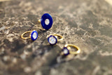 Diamond & Lapis Pebble 18K Gold Ring