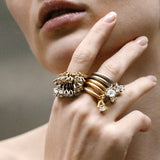 Belle 0.60ct Coffee 18K Gold & Whitegold Ring w. Diamond
