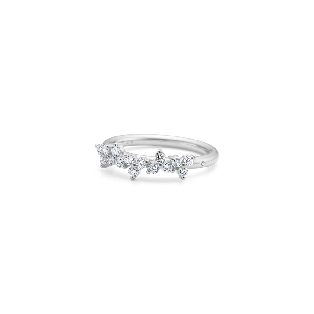 Fryd 18K Hvidguld Ring m. 16 Diamanter