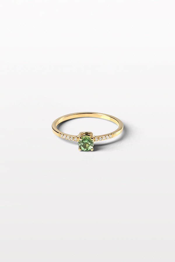 2.1 LVK 03 18K Gold Ring w. Diamond & Tourmaline