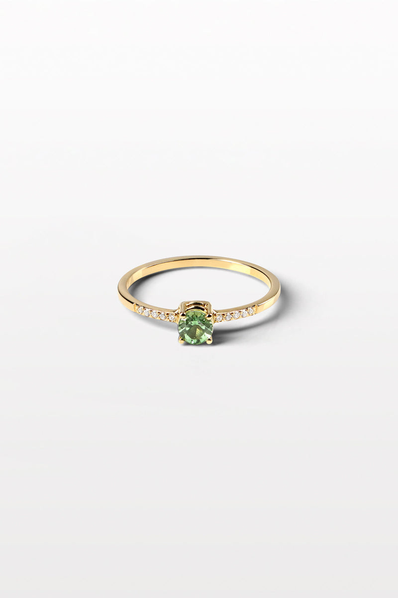 2.1 LVK 03 18K Guld Ring m. Diamant & Tourmaline