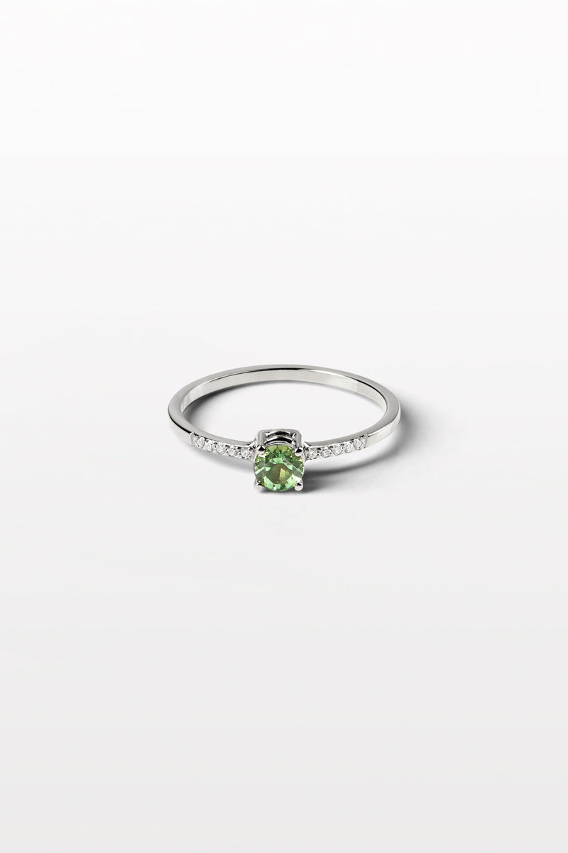 2.1 LVK 03 18K Whitegold Ring w. Diamond & Tourmaline