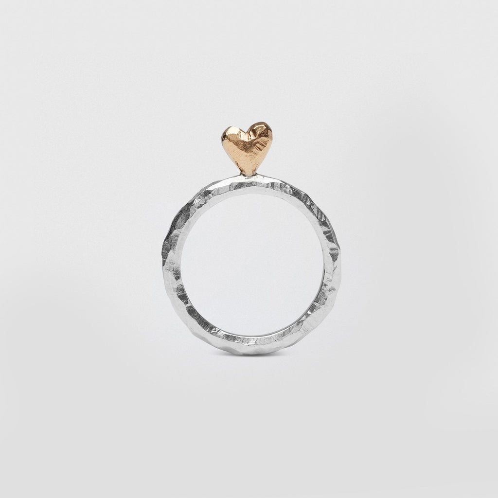 Ringo Heart 18k Guld & Sølv Ring